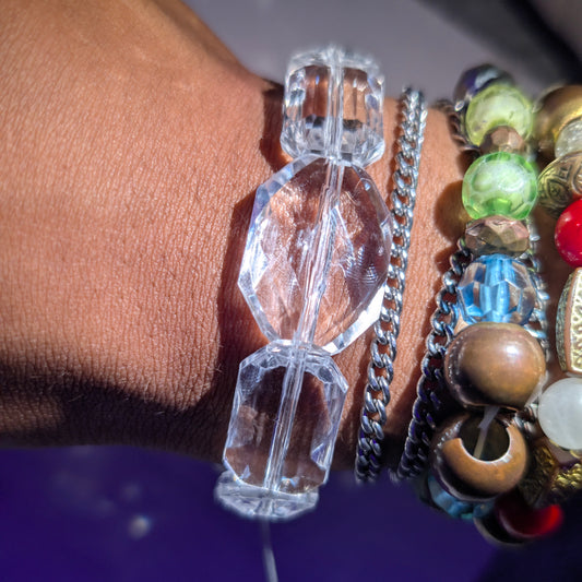 Crystal Clear Beaded Bracelet